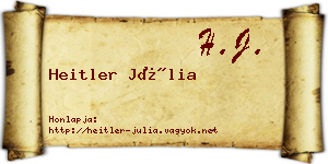 Heitler Júlia névjegykártya